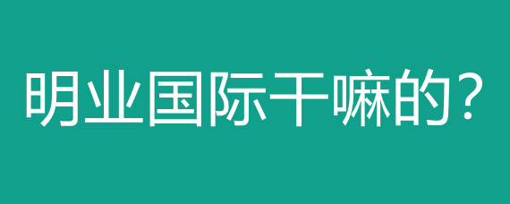 明业国际干嘛的?